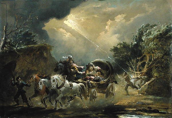 Coach in a Thunderstorm, 1790s
