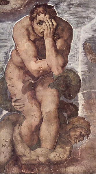 Страшный суд, фреска из Сикстинской капеллы [06]. Фрагмент. Проклятые