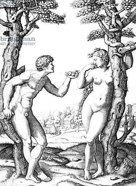 Adam and Eve, engraved by Marcantonio, c.1520