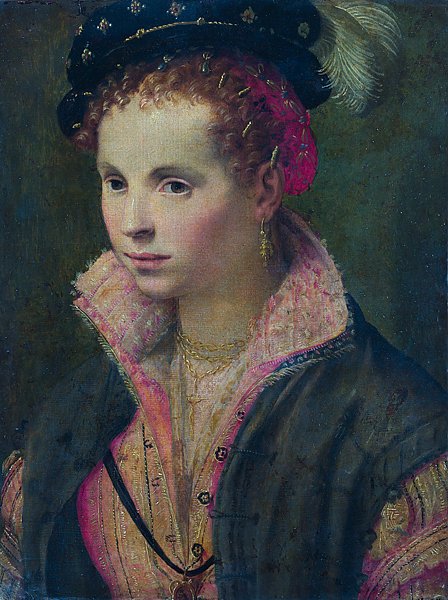 Портрет леди в шляпе с перьями