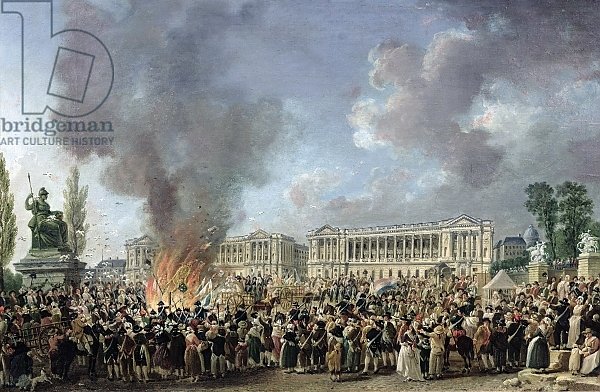 The Celebration of Unity, Destroying the Emblems of Monarchy, Place de la Concorde, 10th August 1793