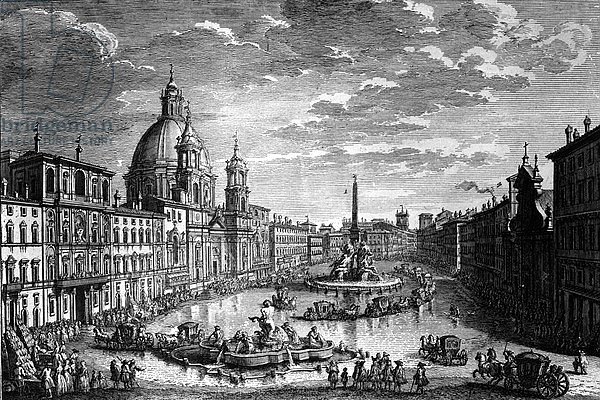 View of the Piazza Navona during the Ferragosto holiday, 1752