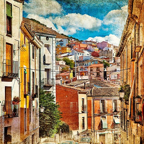Постер Испания. Улицы Испании #5, Куэнка. Винтаж