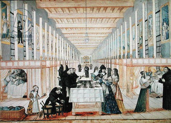 The Infirmary of the Sisters of Charity during a visit of Anne of Austria c.1640