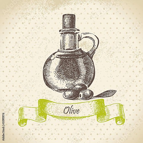 Иллюстрация с оливковым маслом