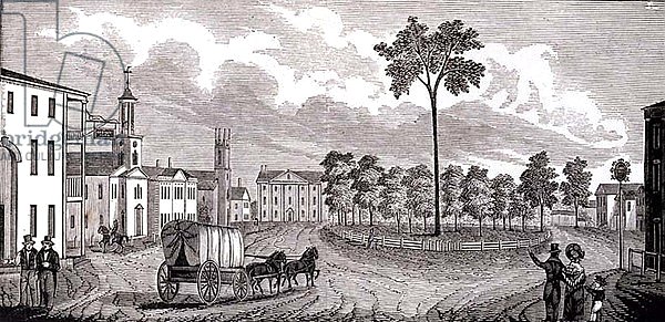 Central Part of Pittsfield, Massachusetts, engraved by S. E. Brown, 1839