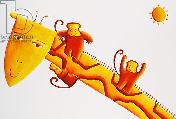 Monkeys Sliding Down Giraffe's Neck, 2002