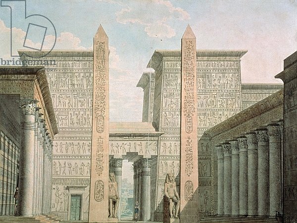 The Entrance to the Temple, set design for 'The Magic Flute' by Wolfgang Amadeus Mozart