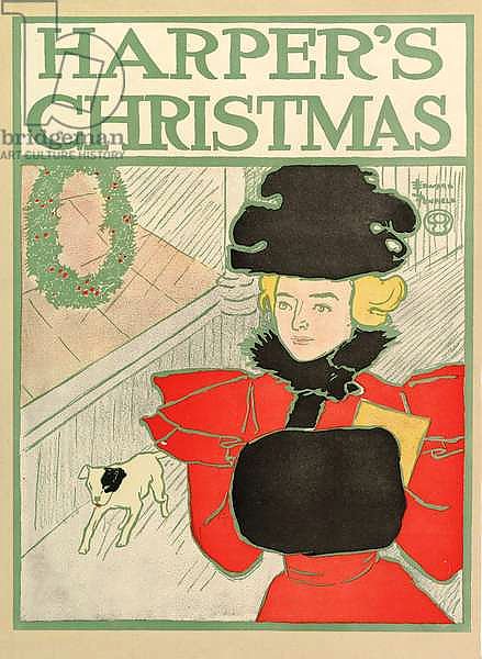 Poster advertising Harper's New Monthly Magazine, Christmas 1894