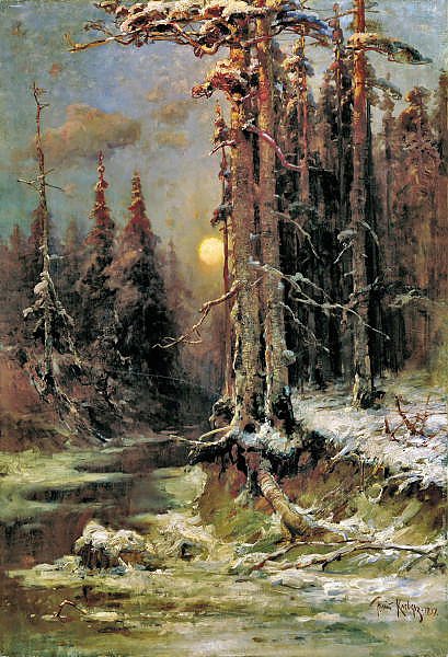 Закат солнца зимой. 1897