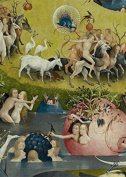 The Garden of Earthly Delights: Allegory of Luxury, detail of the central panel, c.1500 6