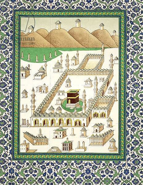 Schematic View of Mecca, showing the Qua'bah, from a book on Persian ceramics