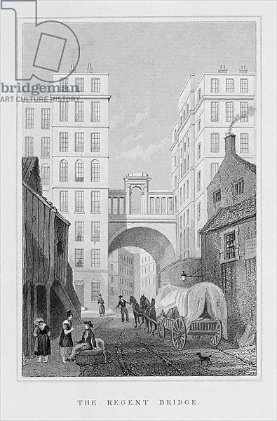 The Regent Bridge, Edinburgh, engraved by Thomas Barber, 1829