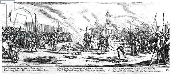 The Stake, plate 13 from 'The Miseries and Misfortunes of War', engraved by Israel Henriet 1633