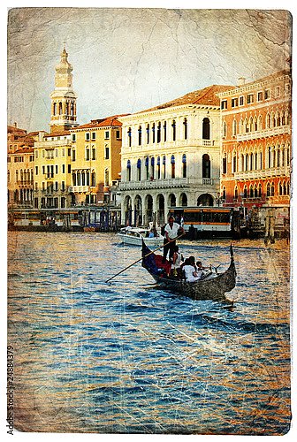 Постер Италия. Улицы Италии #26, Венеция. Винтаж