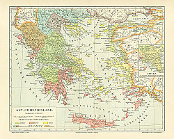 Постер Карта Греции, конец 19 в. 1