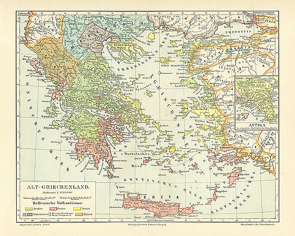Карта Греции, конец 19 в. 1