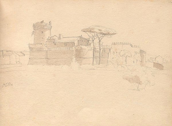 Постер Надорп Франц Album with Views of Rome and Surroundings, Landscape Studies, page 28a: “Ostia”