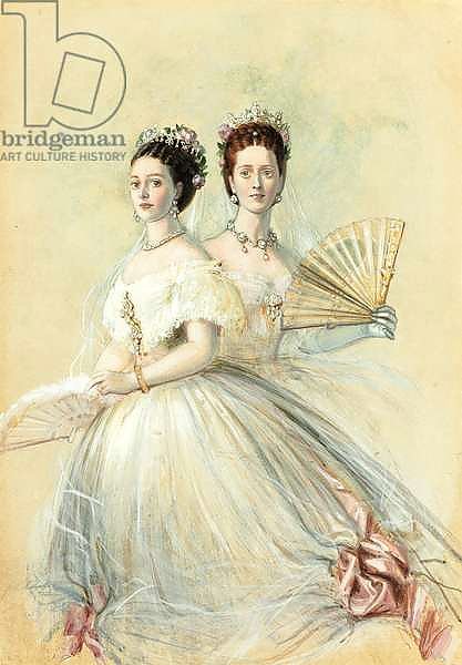 Portrait of Czarina Maria Feodorovna and her sister Alexandra, Princess of Wales, 1868