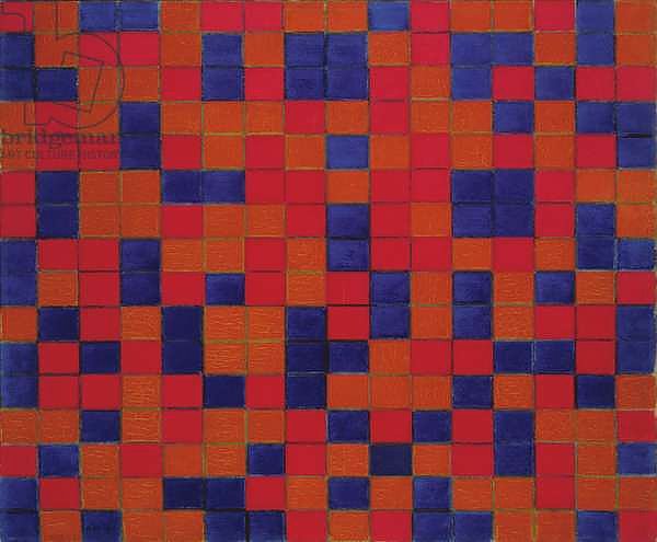 Composition with Grid 8: Checkerboard Composition with Dark Colours, 1919
