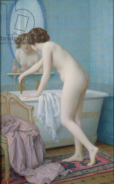 Young Woman Preparing her Bath