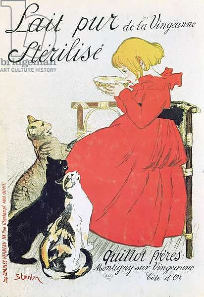 Poster advertising 'Pure Sterilised Milk from La Vingeanne'