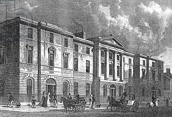 Exchange Buildings, Leith, engraved by T. Higham, 1830