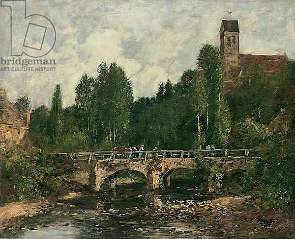 Saint-Cenery, the Church and the Bridge, 1892