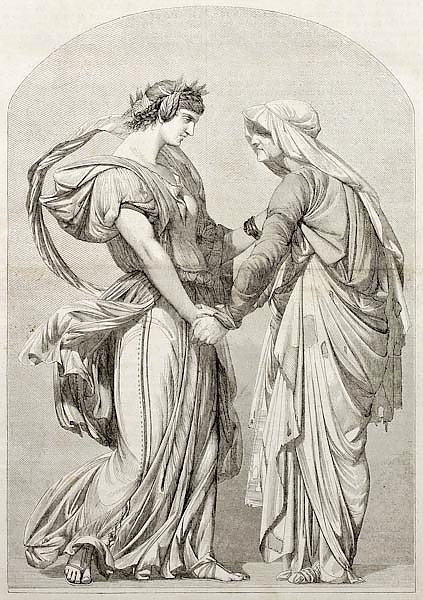 Love can not age: old allegoric illustration. Created by Gerome, Published on Magasin Pittoresque, P