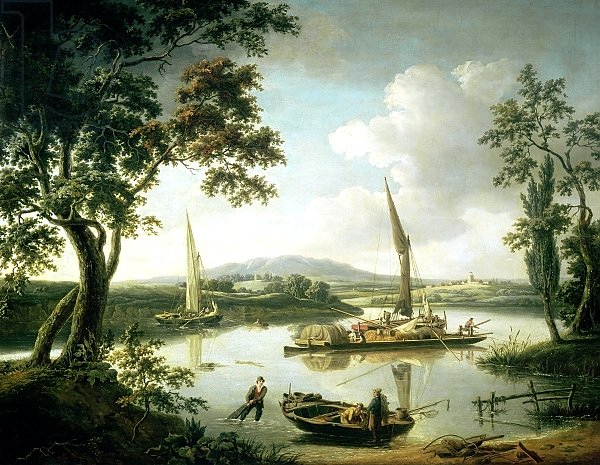 View of the Thames from Keen Edge Ferry, Shillingford, 1823