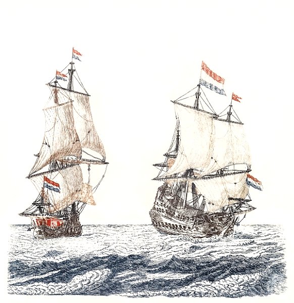 Два парусных корабля в море