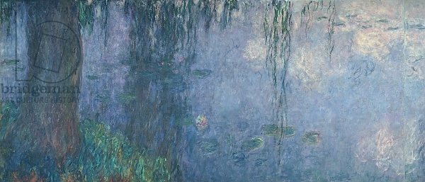 Waterlilies: Morning with Weeping Willows, detail of the left section, 1914-18