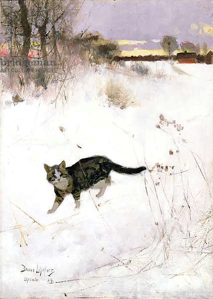 Cat Stalking over Snow, 1884