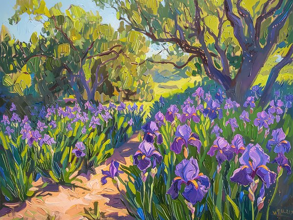 Clearing of purple irises