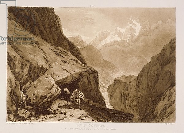 F.9.I Mt. St. Gothard, from the 'Liber Studiorum', engraved by Charles Turner, 1808