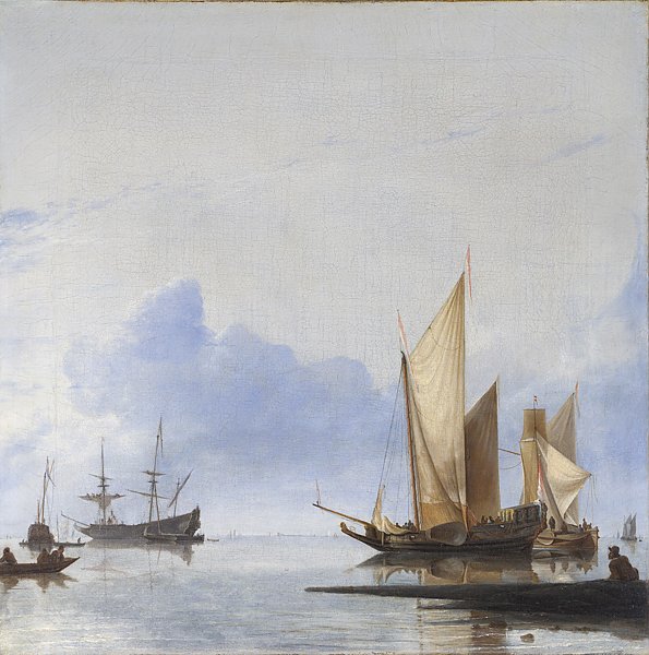 Голландский корабль и другие лодки у берега