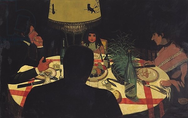 Dinner by Lamplight, 1899
