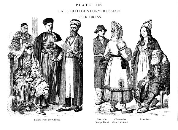 Fin du XIXè Siècle, Habits Traditionnels Russe, Late 19Th Century, Russian Folk Dress