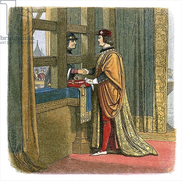 Meeting of king Edward IV and Louis XI of France at Pecquigny