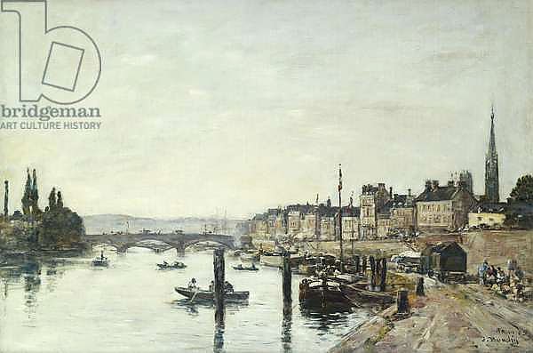 Rouen; La Seine et le Pont Corneill, 1895