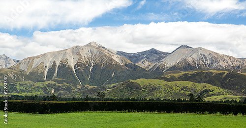 Вид Южных Альп Новой Зеландии