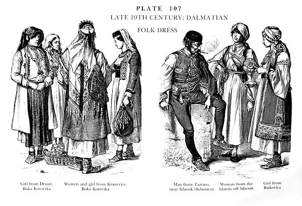 Fin XIXè Siècle, Habits Traditionnels des Dalmates, late 19Th Century, Dalmatian Folk Dress 2