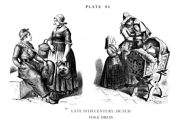 Fin du XIXè Siècle, Habits Traditionnels Allemands, Late 19Th Century, Dutch Folk Dress 2 1