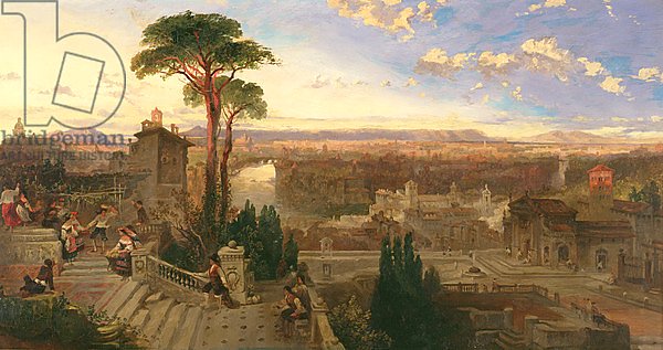 Rome, twilight, view from the Convent of San Onofrio on Mount Janiculum, c.1853-55