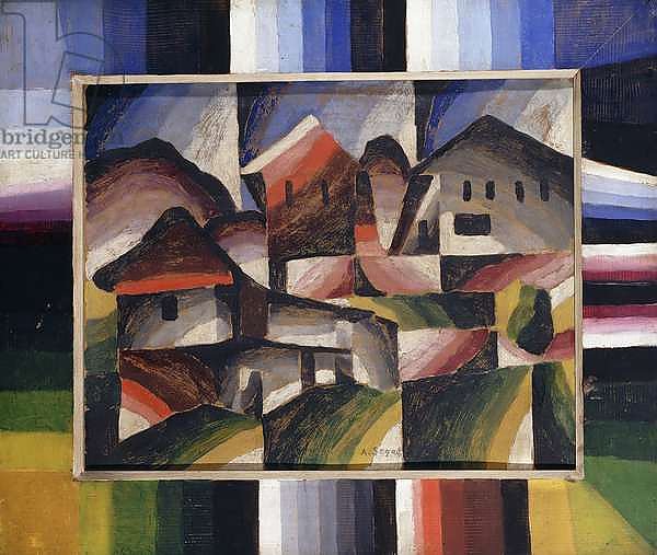 House in the Landscape; Hauser in Landschaft, c.1920