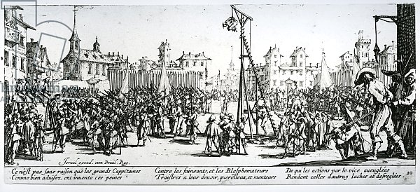 The Strappado, plate 10 from 'The Miseries and Misfortunes of War', engraved by Israel Henriet 1633