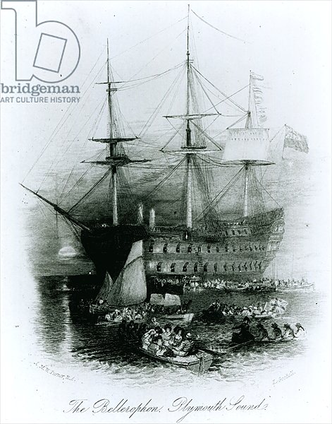 The Bellerophon at Plymouth Sound in 1815, 1834-36