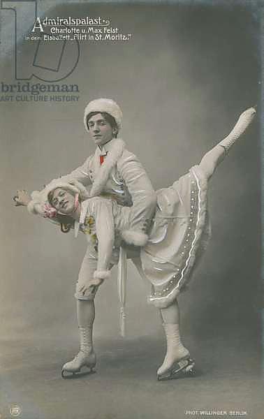 Postcard of ice skaters, sent in 1913