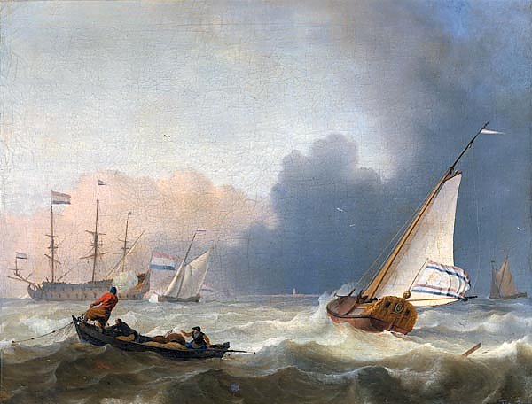 Rough seas with a Dutch yacht under sail