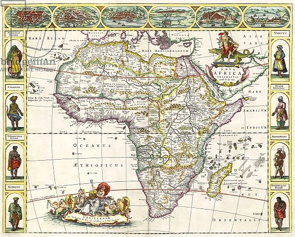 Map of Africa, from Nova Africa Descriptio, published in Amsterdam in the 1660s by Frederik de Wit